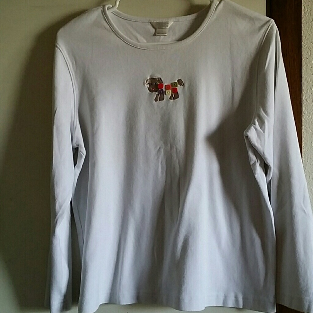Top w peach, red purple, green creme color button